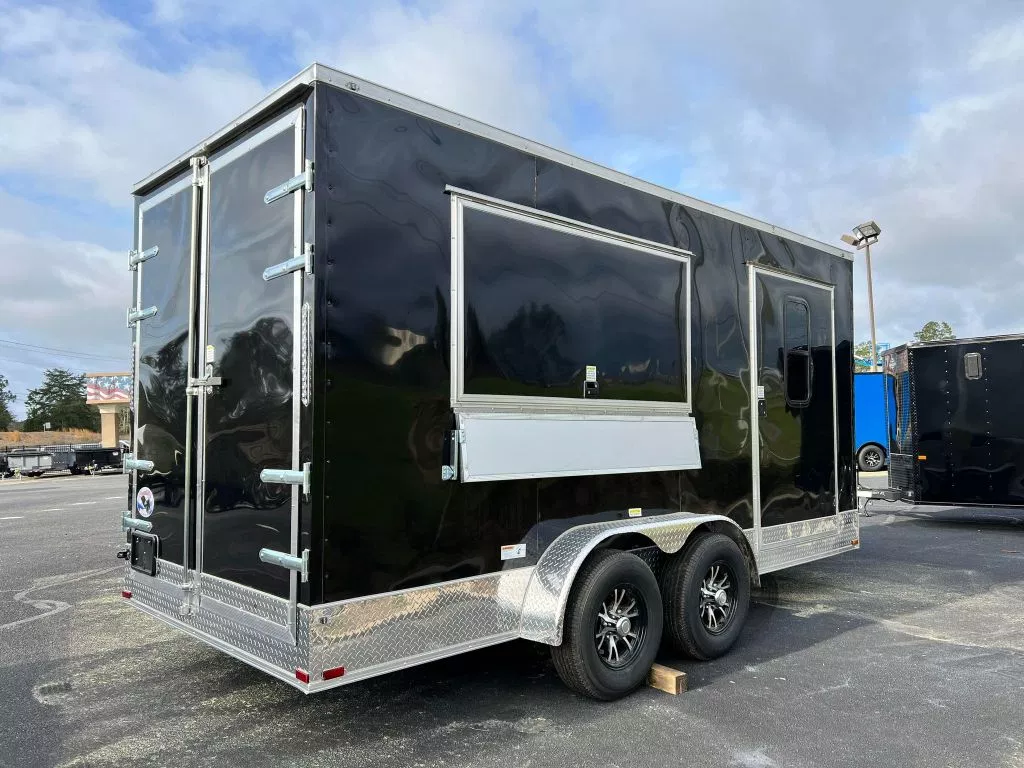 banner01 (7) 7X16 TA BLACK CONCESSION TRAILER - Image 1