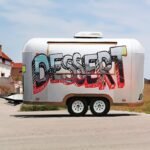 11.5ft White Airstream Food Trailer Custom Mobile Ice Cream Truck with Business Refrigerator